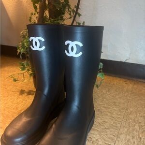 Chanel Rubber Rain Boots and Purse